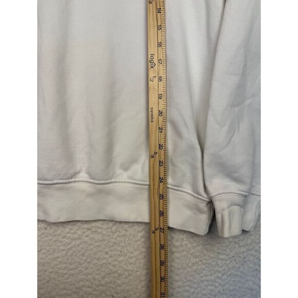 Vintage Y2K Nike Sweatshirt Cream Embroidered Gold Swoosh Crewneck Silver Tag M - Picture 5 of 7